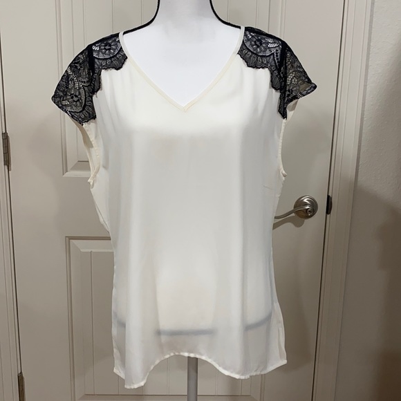 Banana Republic Tops - Banana Republic Black & White Sheer Blouse